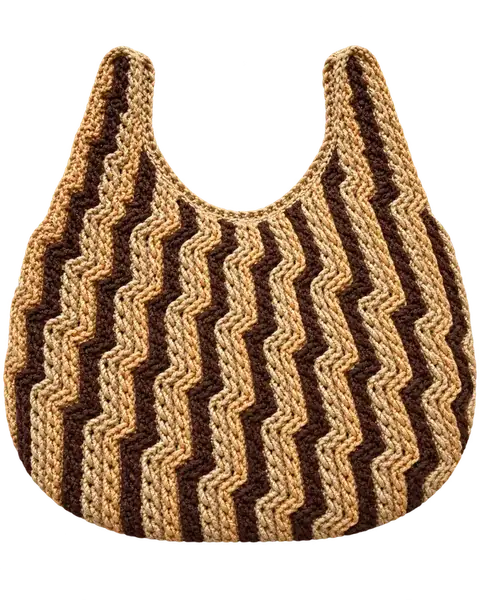 Actual handmade zigzag handbag